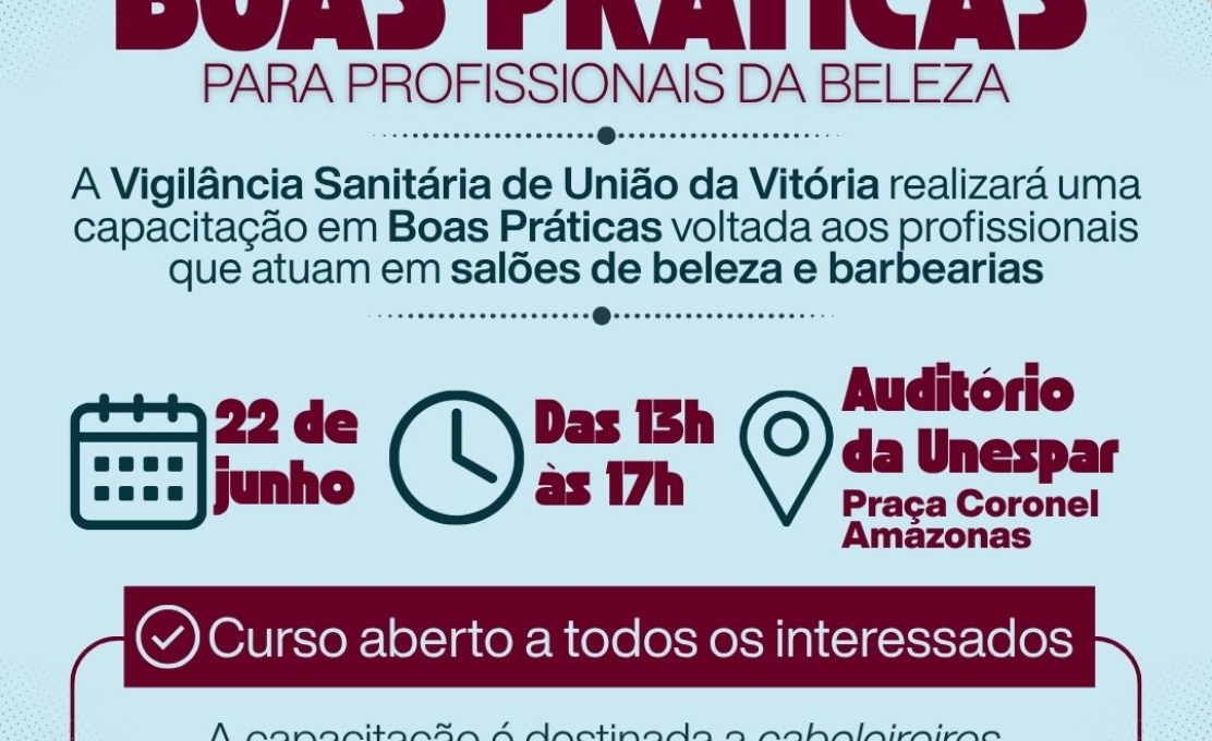 União da Vitória realiza capacitação para profissionais de salões de beleza e barbearias