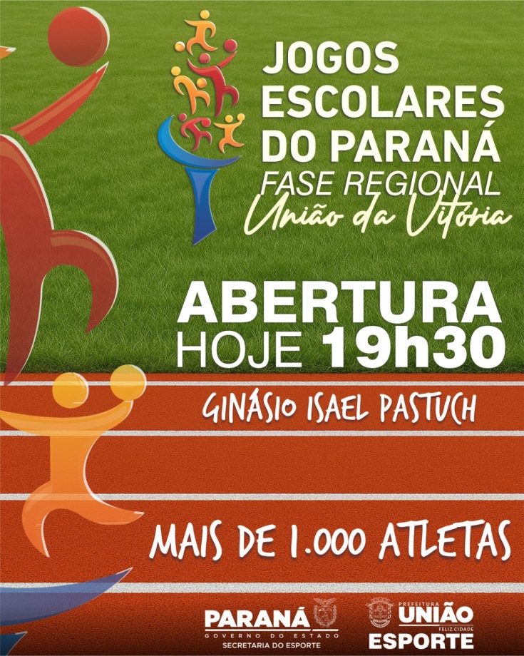 União da Vitória recebe mais de mil atletas para a Etapa Regional dos Jogos Escolares do Paraná