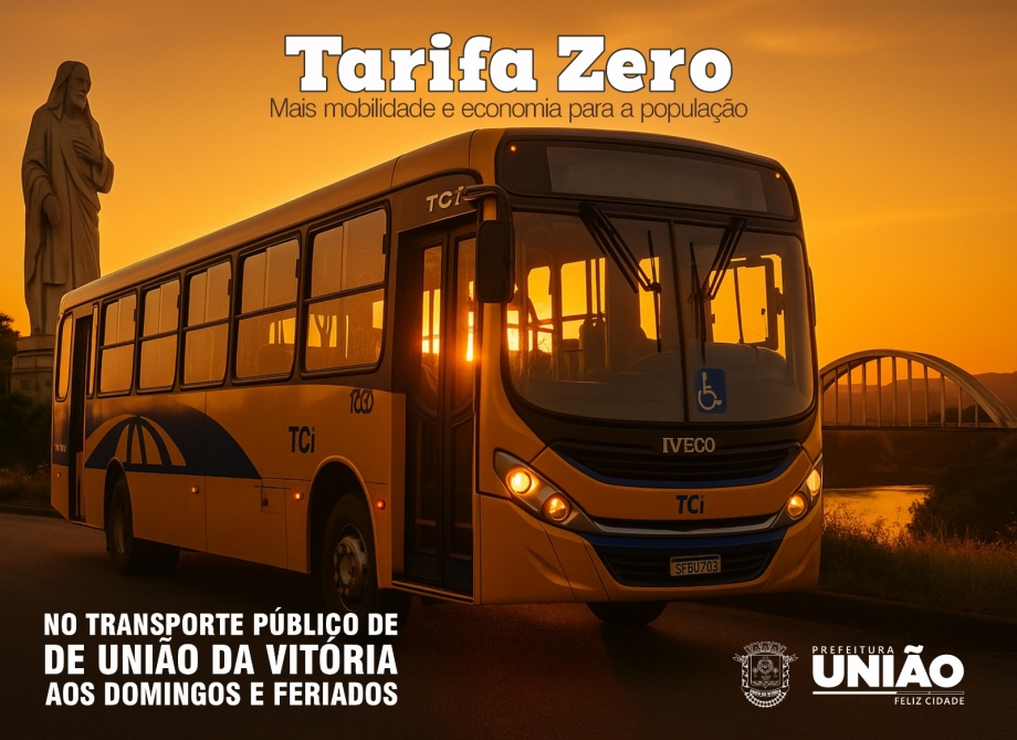 União da Vitória lança tarifa zero no transporte público aos domingos e feriados