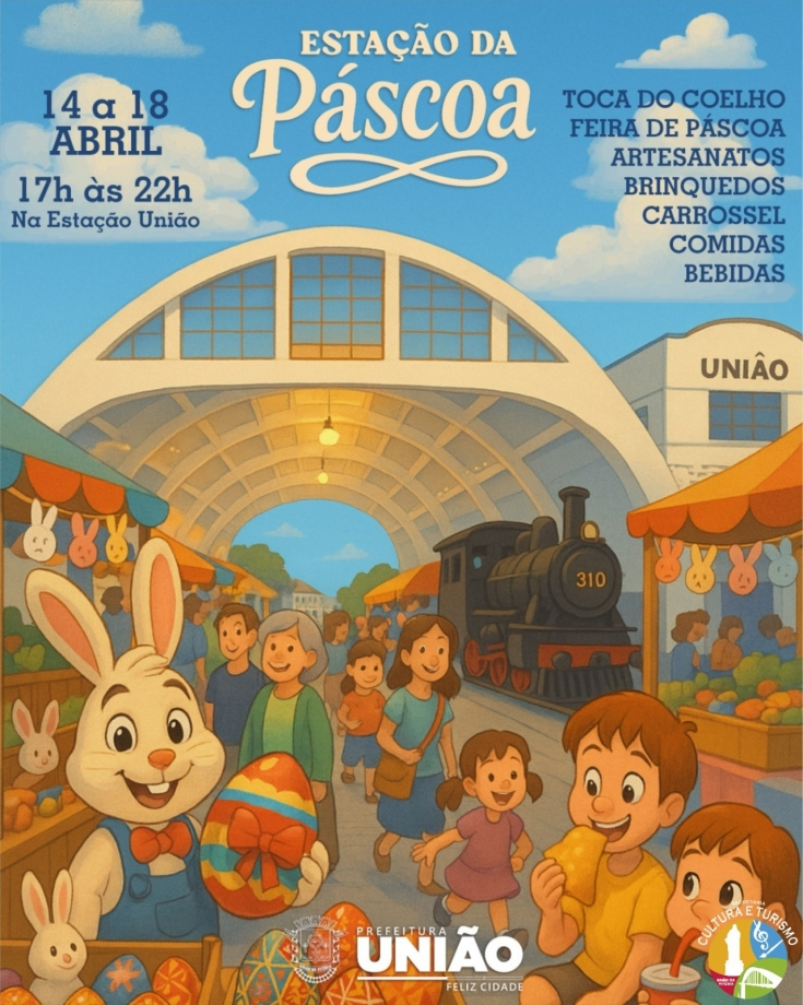 Estação de Páscoa terá atividades para as crianças e feira de artesanato