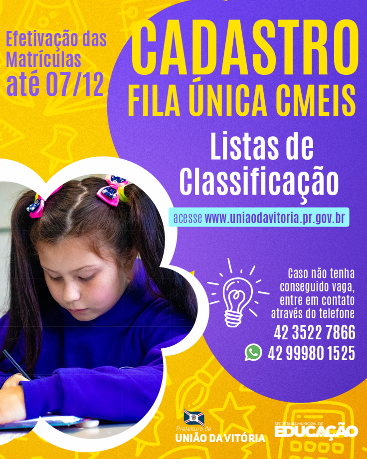 CLASSIFICAÇÃO LISTA ÚNICA CMEIS