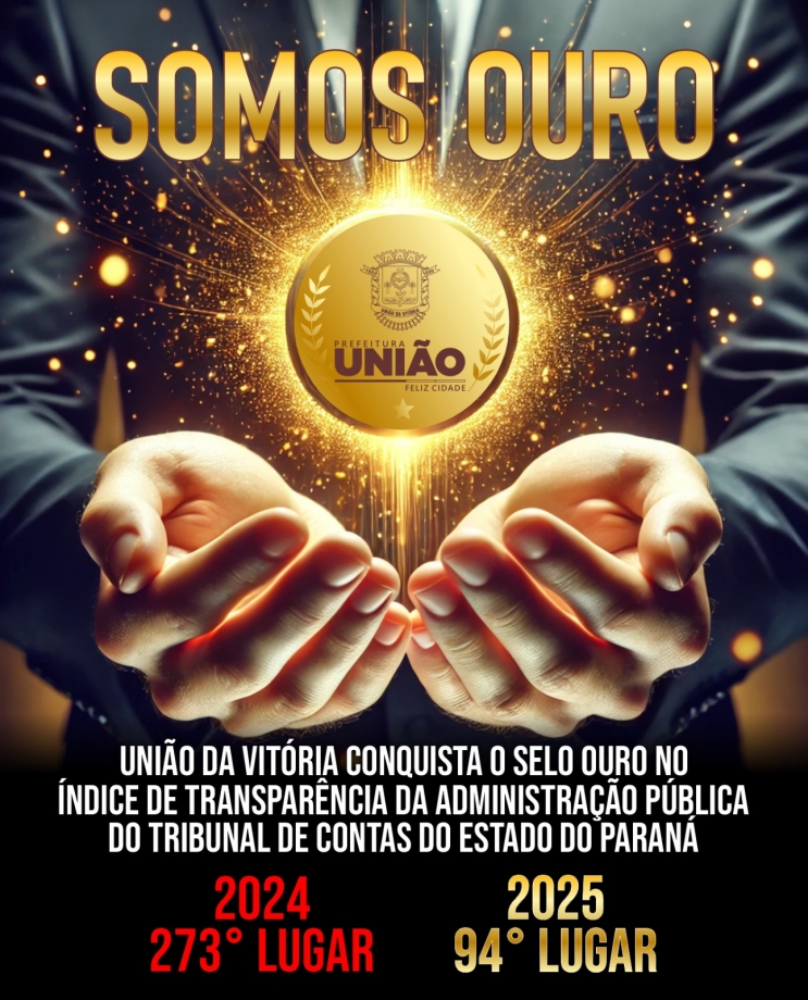 União da Vitória é reconhecida com o Selo Ouro de Transparência Pública pelo Tribunal de Contas do Paraná