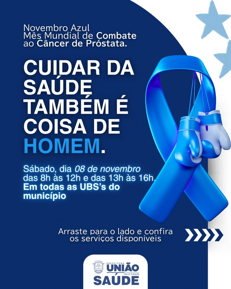 Novembro Azul: União da Vitória realiza Dia D da Saúde do Homem neste sábado, 08