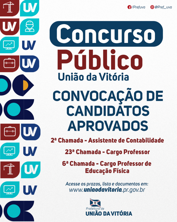 PREFEITURA DIVULGA CONVOCAÇÃO DE CANDIDATOS APROVADOS NO CONCURSO PÚBLICO DE 2022