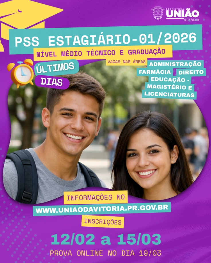 Últimos dias para participar do PSS de Estágio da Prefeitura de União da Vitória