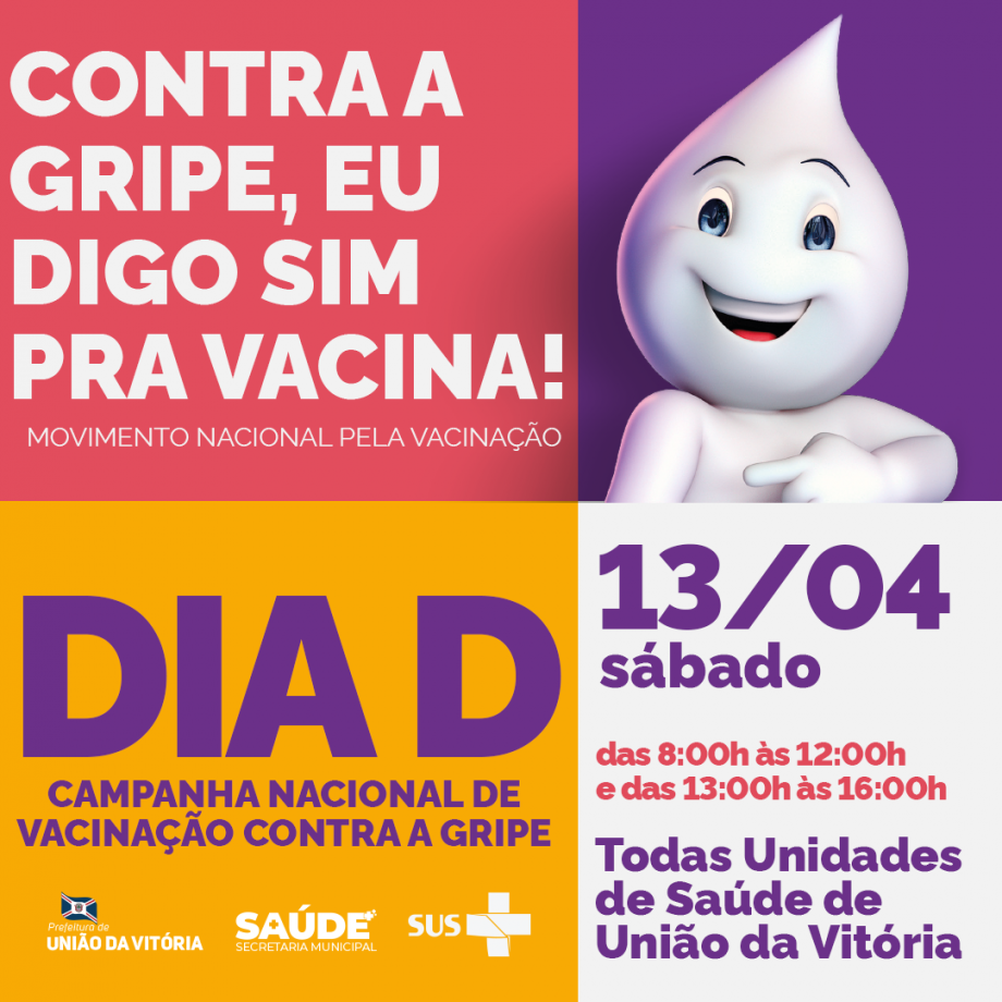 DIA D DA VACINAÇÃO CONTRA A GRIPE EM UNIÃO DA VITÓRIA: MOBILIZAÇÃO MARCADA PARA SÁBADO, 13 DE ABRIL