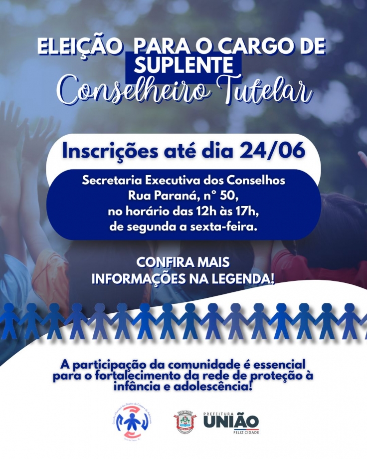 Edital da eleição de suplência do Conselho Tutelar do Município de União da Vitória