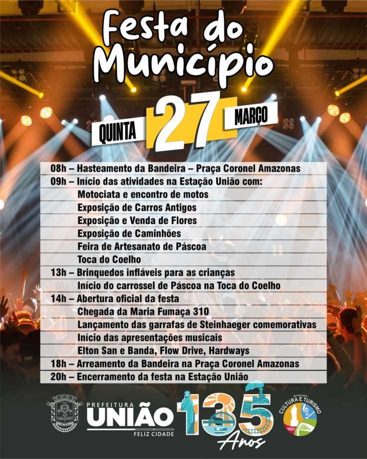Confira toda a programação da Festa de 135 anos de União da Vitória