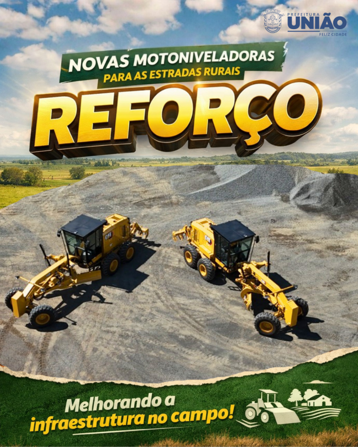 União da Vitória recebe duas motoniveladoras para reforçar manutenção das estradas rurais