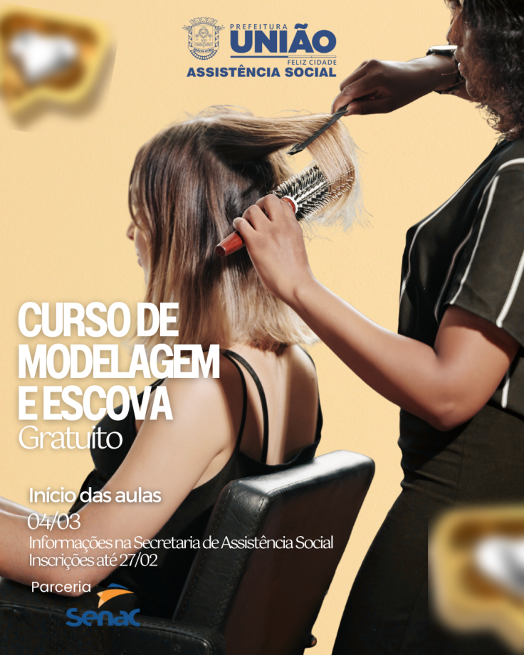 Prefeitura oferece curso gratuito de Escova e Modelagem de Cabelos