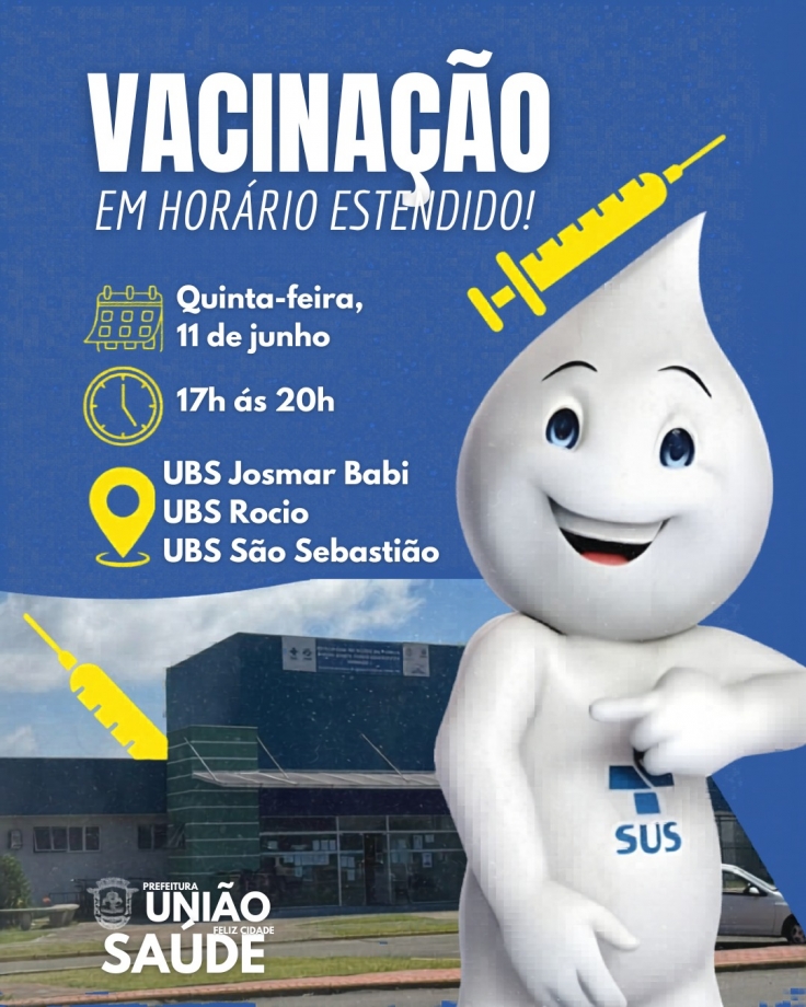 Três UBSs de União da Vitória têm horário de atendimento estendido para vacinação nesta quinta-feira, 11