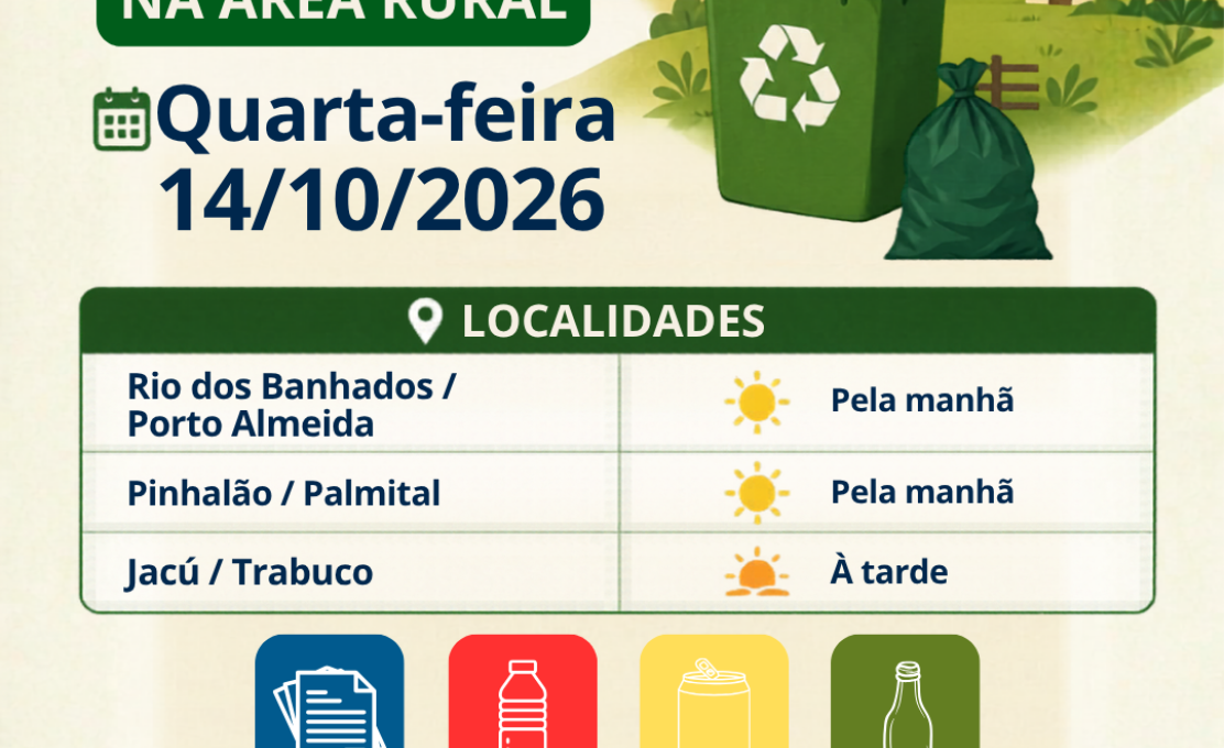 Coleta seletiva de recicláveis no interior de União da Vitória acontece nesta quarta-feira, 13