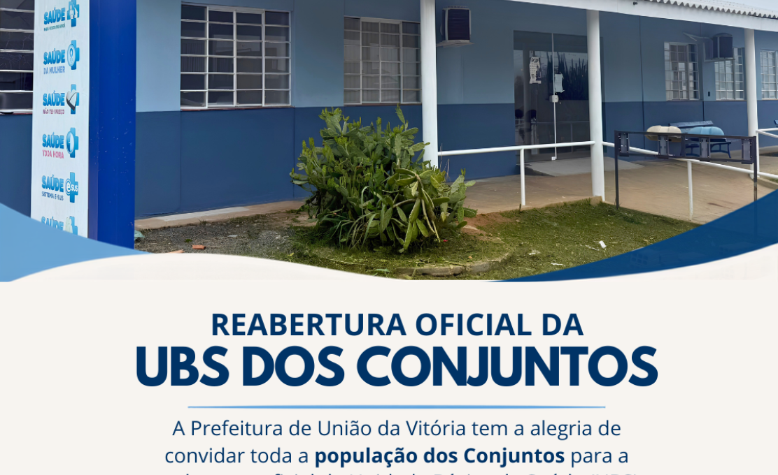 UBS dos Conjuntos será reaberta para atendimento à população nesta segunda-feira, 31