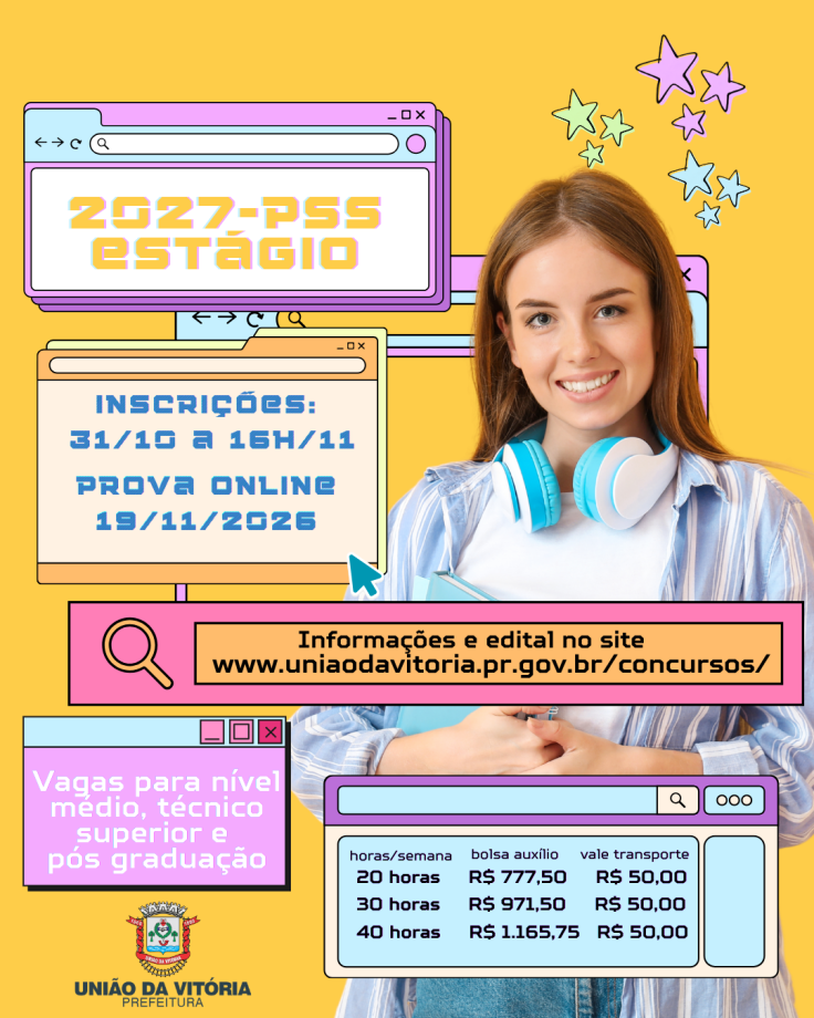 Prefeitura de União da Vitória lança PSS para estagiário para o ano de 2027