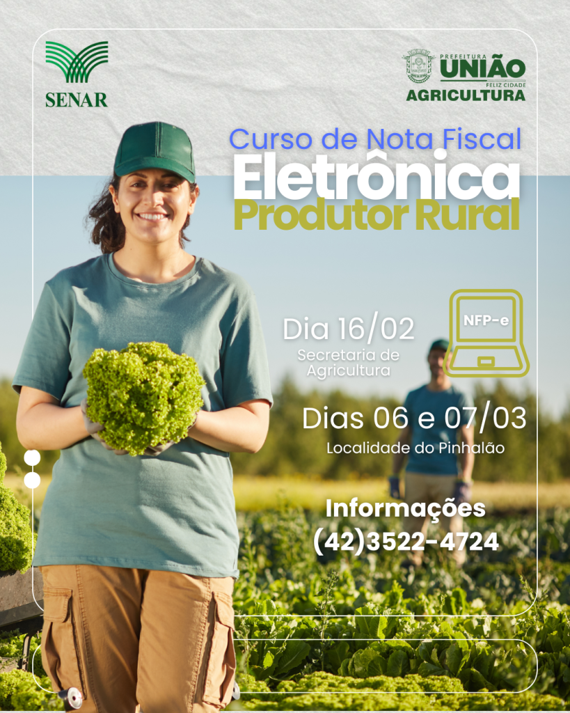 Prefeitura e Senar/PR promovem curso sobre Nota Fiscal Eletrônica para produtores rurais