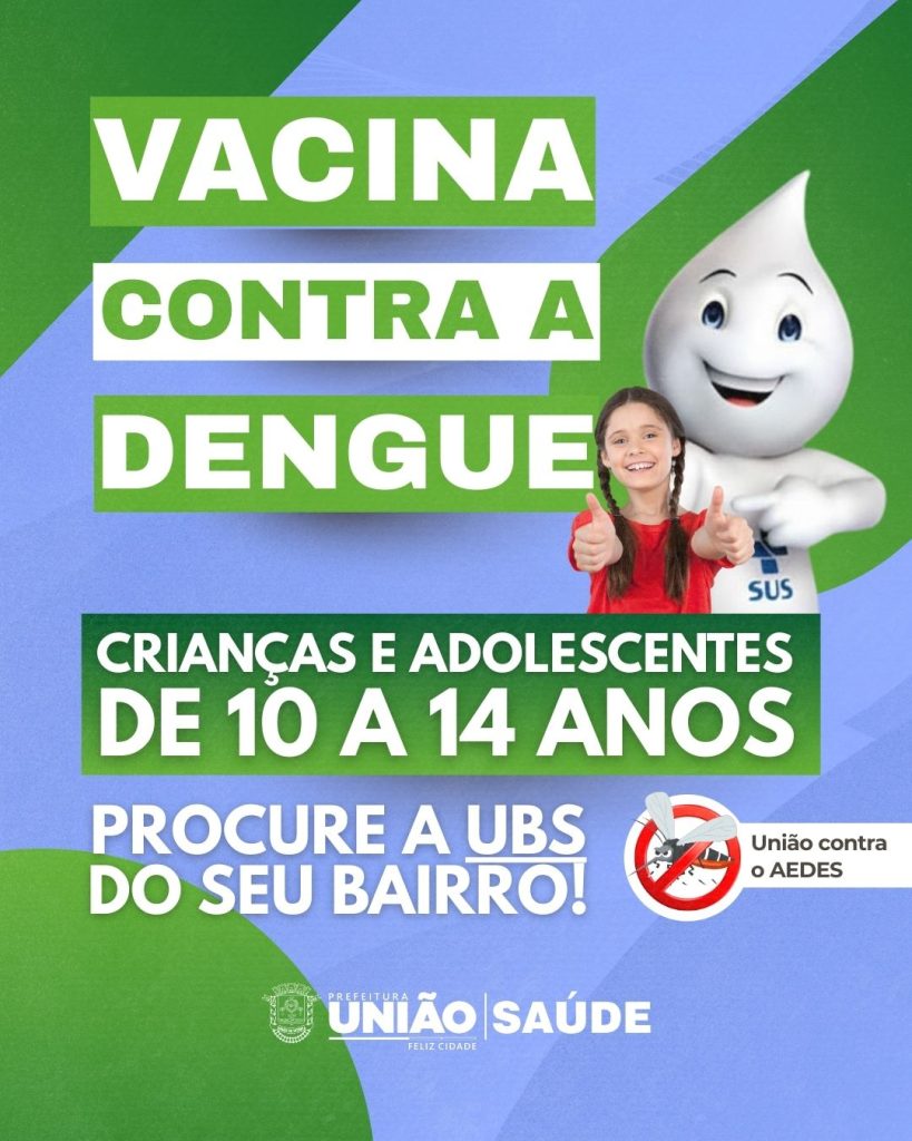Vacina contra a Dengue está disponível para crianças e adolescentes de União da Vitória