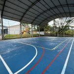 Quadra da Escola Padre Jacintho Pasin recebe pintura emborrachada